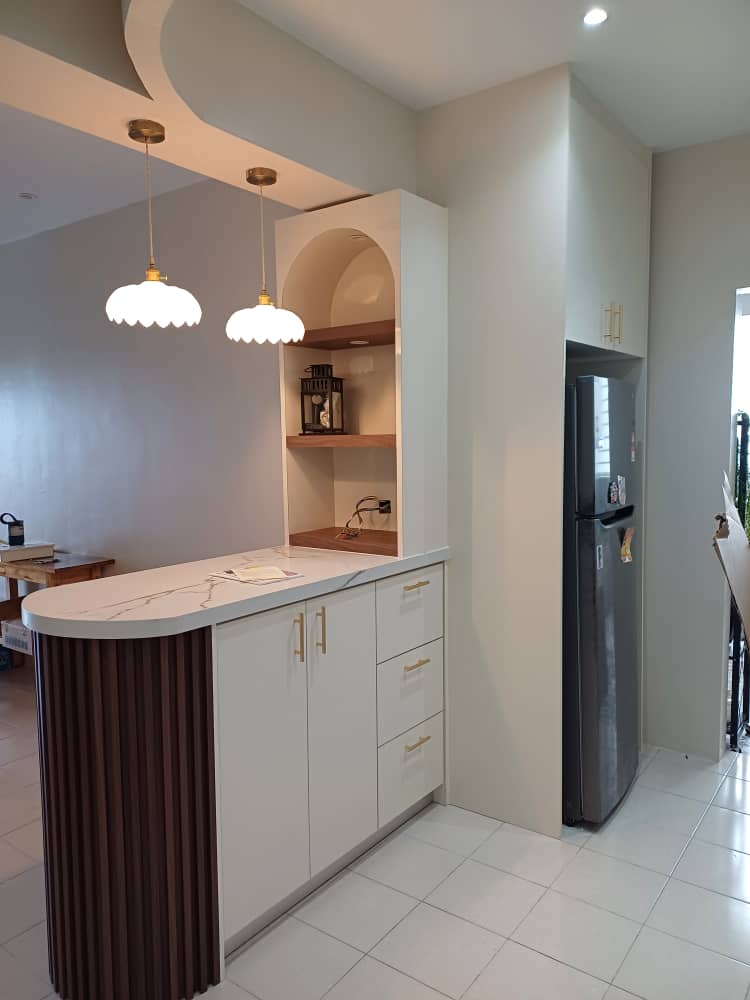 Elegant lighting kitchen cabinet in Bukit Tinggi