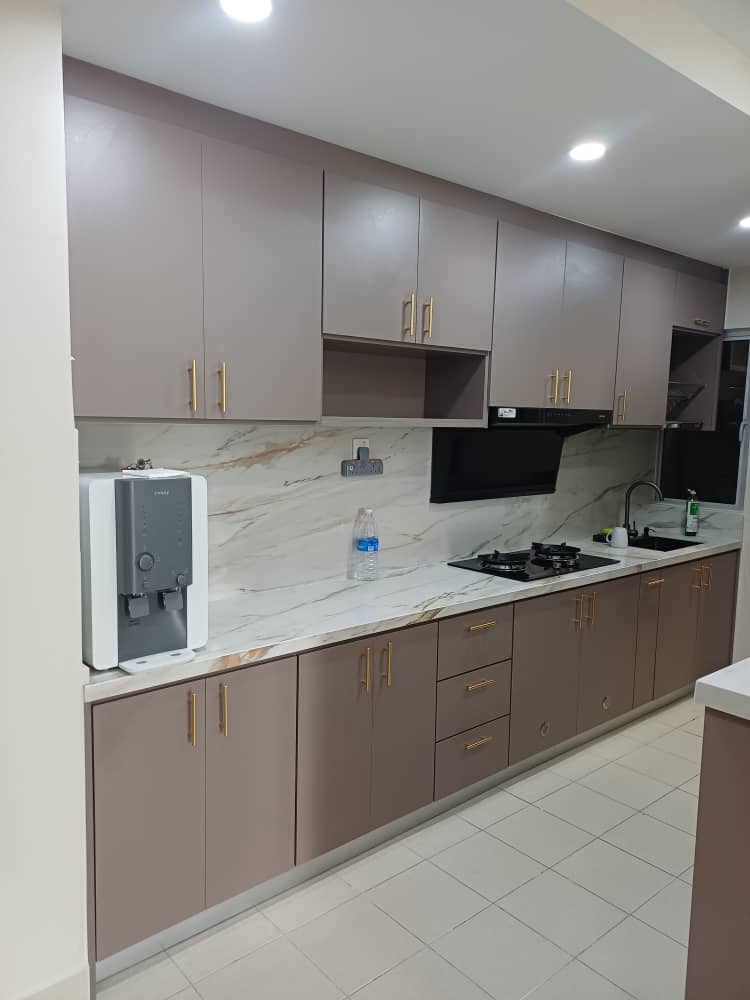 Walnut finish kitchen cabinet in Bukit Tinggi